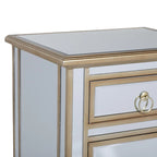Glass Mirrored 1 Drawer and 1 Door Room Cabinet - Beige - Roche River Decor