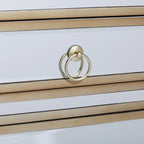 Glass Mirrored 1 Drawer and 1 Door Room Cabinet - Beige - Roche River Decor