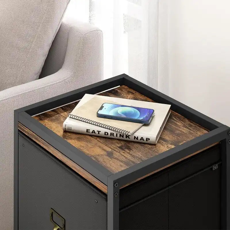 File Cabinet with 2 Drawers, Mobile Filing Cabinet Fits Letter Size or A4