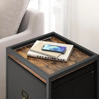 File Cabinet with 2 Drawers, Mobile Filing Cabinet Fits Letter Size or A4