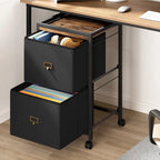 File Cabinet with 2 Drawers, Mobile Filing Cabinet Fits Letter Size or A4