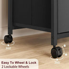 File Cabinet with 2 Drawers, Mobile Filing Cabinet Fits Letter Size or A4