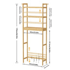 Over Toilet Shelf Space-saving Bamboo Bathroom Cabinet Rack Adjustable