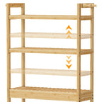 Over Toilet Shelf Space-saving Bamboo Bathroom Cabinet Rack Adjustable